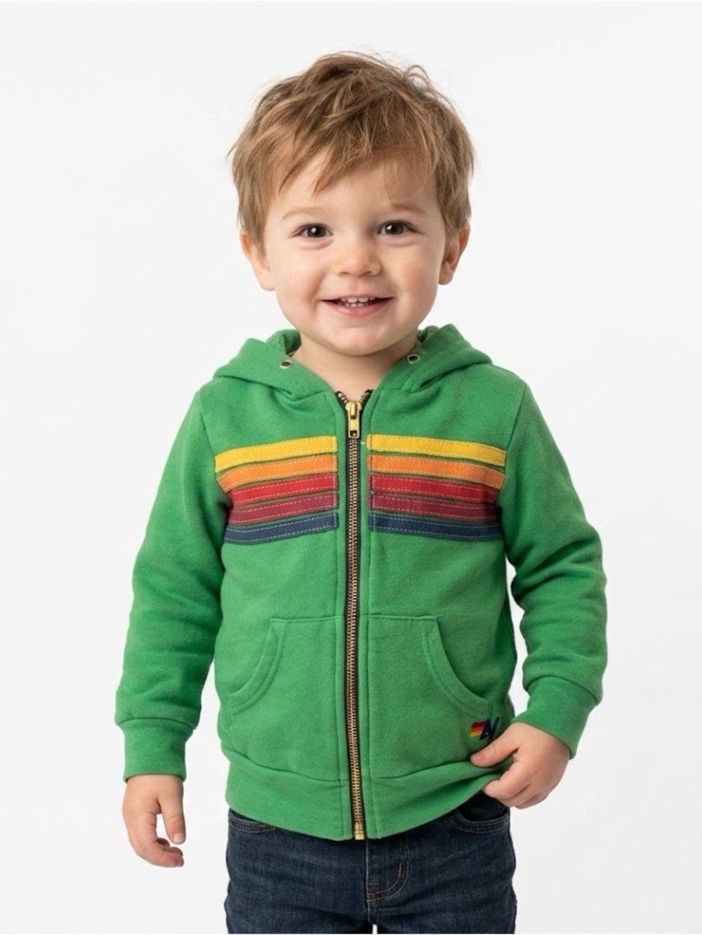 Aviator Nation green Zip Hoodie toddler size 2